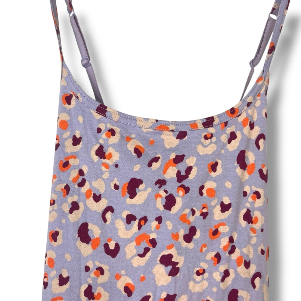PACT Organic Cotton Floral Midi Dress Shelf Bra Adjustable Straps Small Lilac - Picture 3 of 7